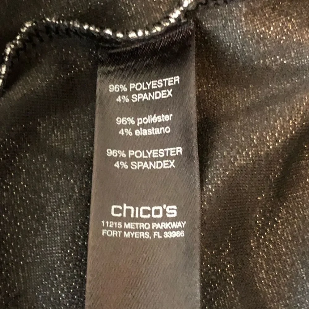 Chico’s Easywear Women’s Silver Floral PrintScoop Neck Blouse Top Shirt Sz S (0)